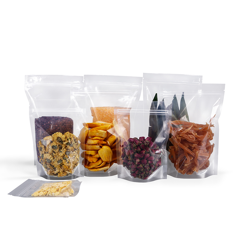 High Quality Plastic Food Packaging Heat Sealable Bag Clear Zipper Custom Logo Printed Bags