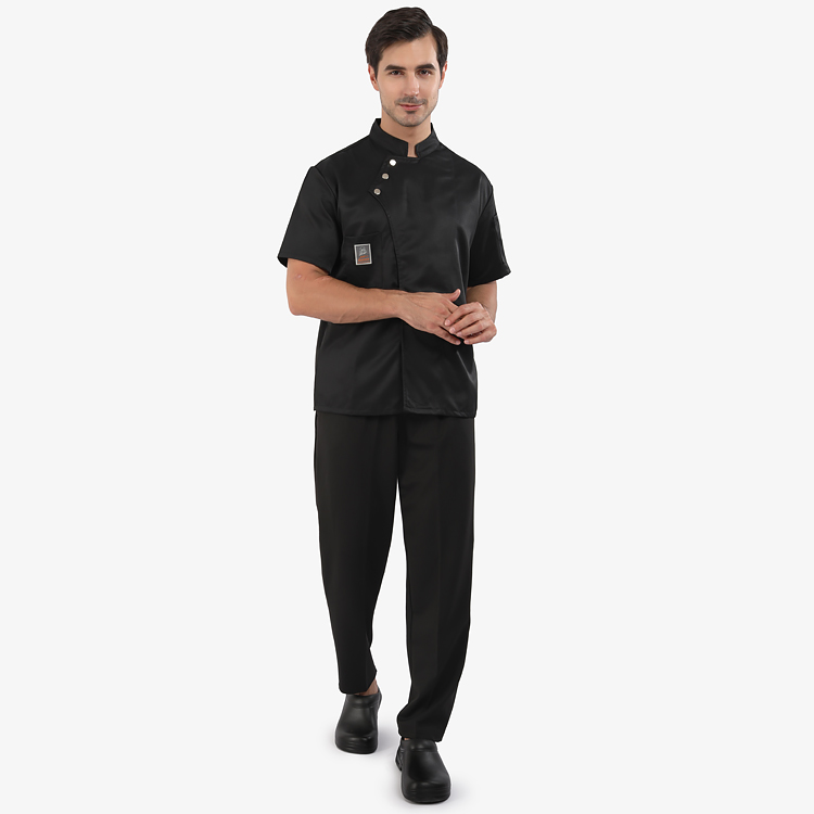 Men's Chef Shirt Black Uniform Design for Restaurants