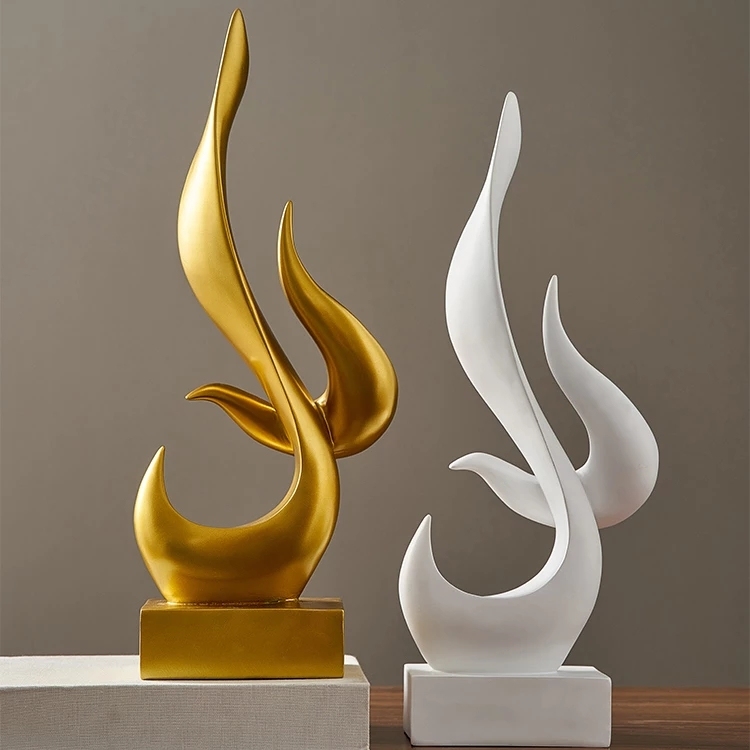 Creative Fire Flame Sculpture Abstract Polyresin Life Statue Novelty Gift Craft Home Decor Accessories for Office Decor Home