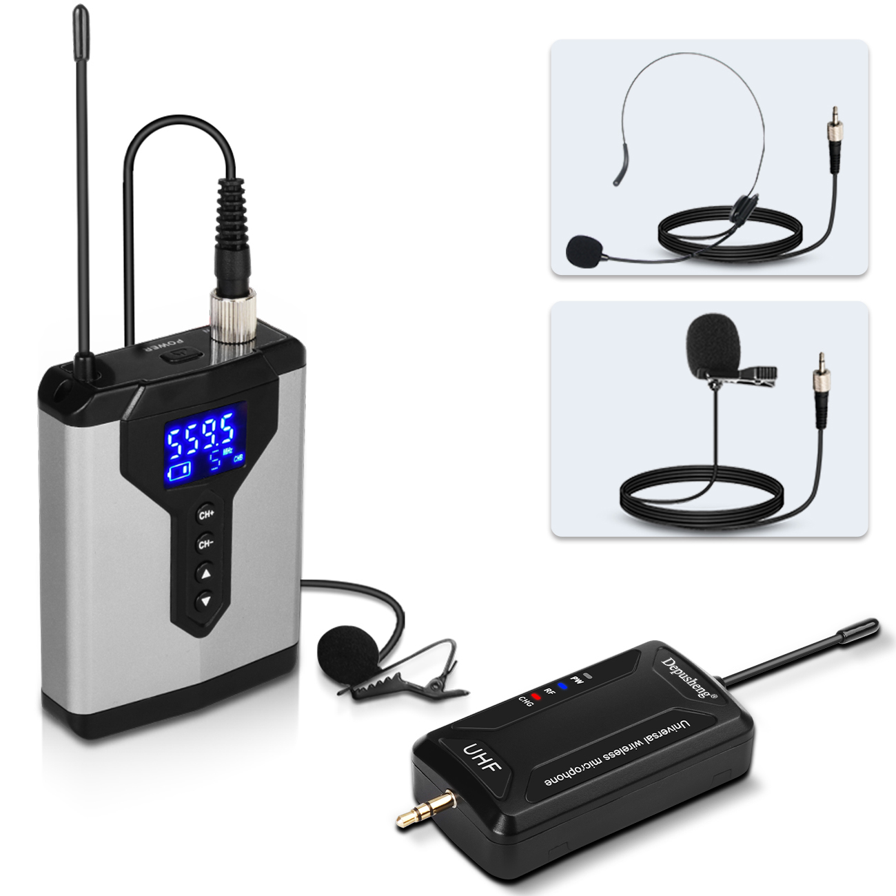Беспроводной петличный микрофон Depusheng Q7 с зарядкой от USB