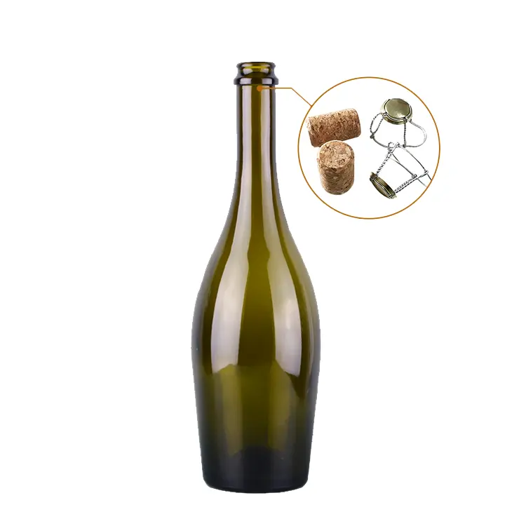 Bottles Glass 750ml Empty Antique Green 750ml Champagne Bottle Shaped Glass For Wine CY-015