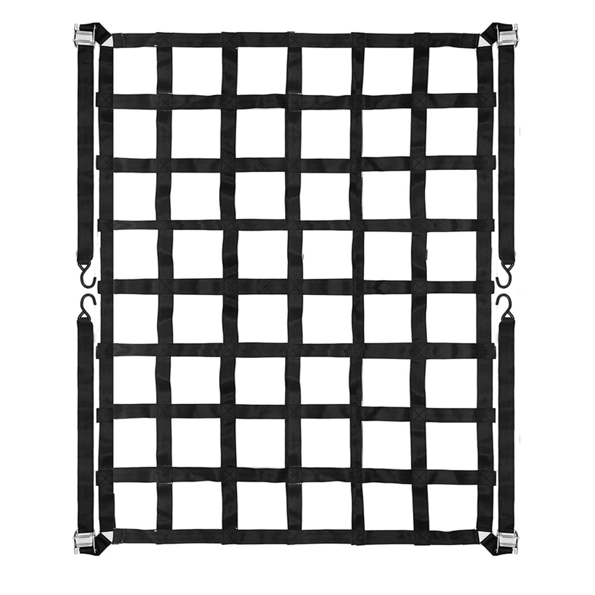 Heavy Duty Cargo Net with Adjustable S-Hooks and Cam Buckles for Pickup Truck Beds