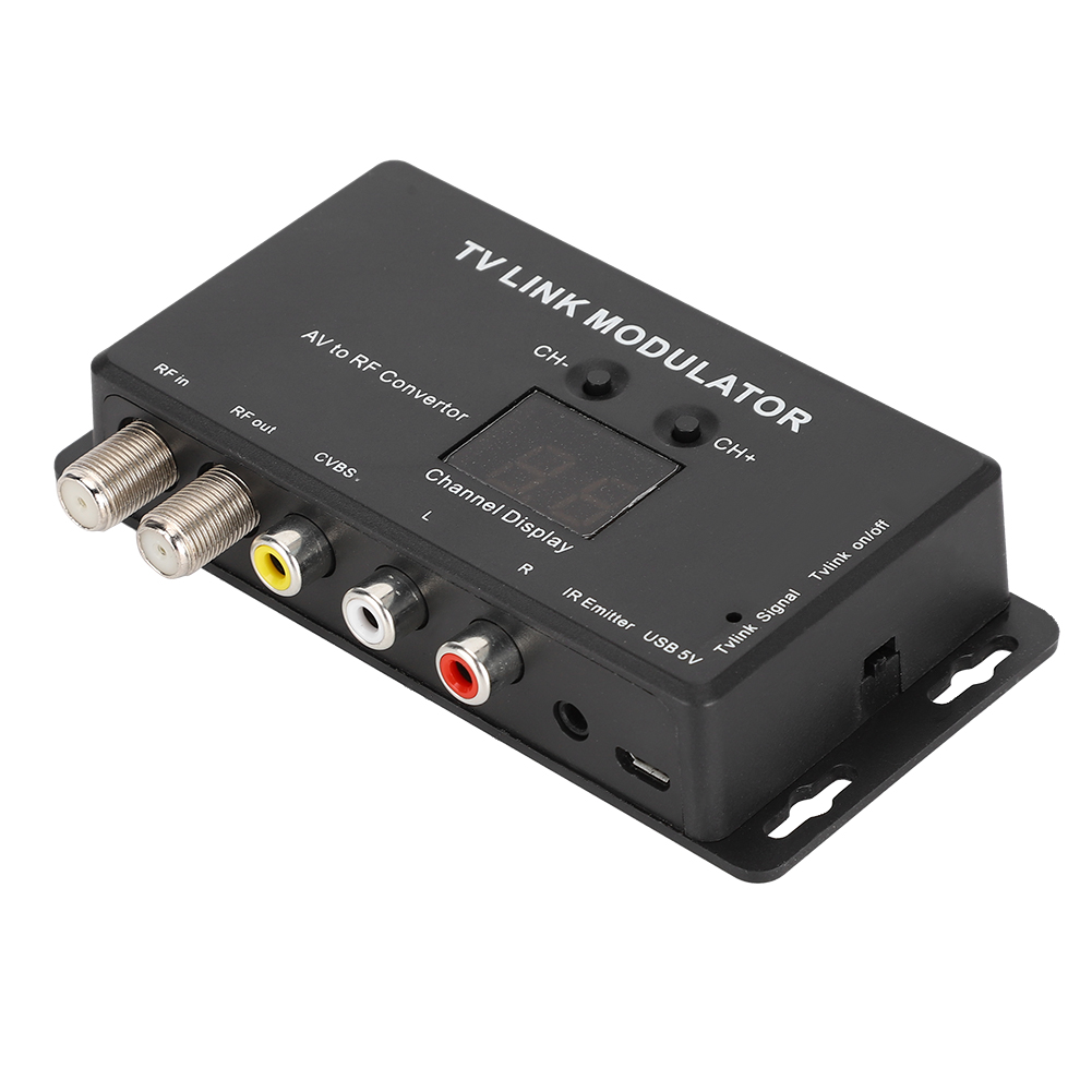 TM70 UHF связь ТВ Модулятор AV конвертер ИК удлинитель для головок с 21 Дисплей канала система цветного телевидения PAL/NTSC дополнительно высококачественного пластика черного цвета