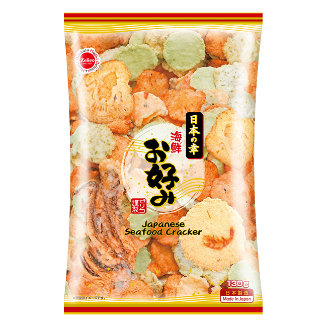 Японские морепродукты Краб крекер морепродукты печенье KAISEN OKONOMI 130 г