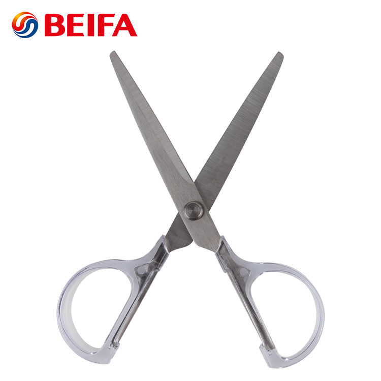 Beifa бренд SS0006 оптовая продажа модные дизайнерские пластиковые прозрачные ручки Офисные ножницы для резки металла