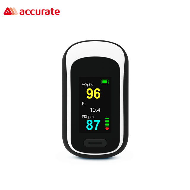 Accurate FS20L Fingertip Pulse Oximeter with Dual color OLED screen display Pulse Rate waveform and Blood Oxygen Saturation