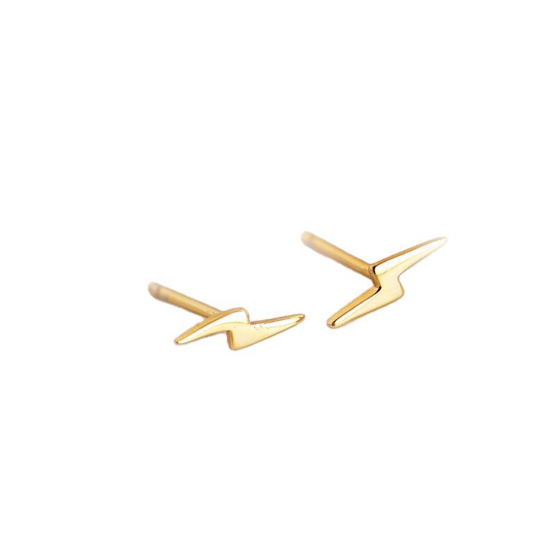 S925 Sterling Silver Lightning Studs Earrings 7BEADS Mini Gold Silver Cute Vintage Retro Hip-hop Earring Jewelry for Women