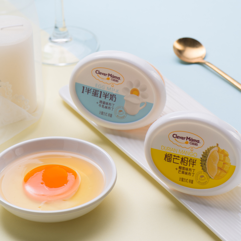 Новые продукты, Желейный пудинг со вкусом яиц и молока, 85 г, 6 чашек, двойная чашка, желе
