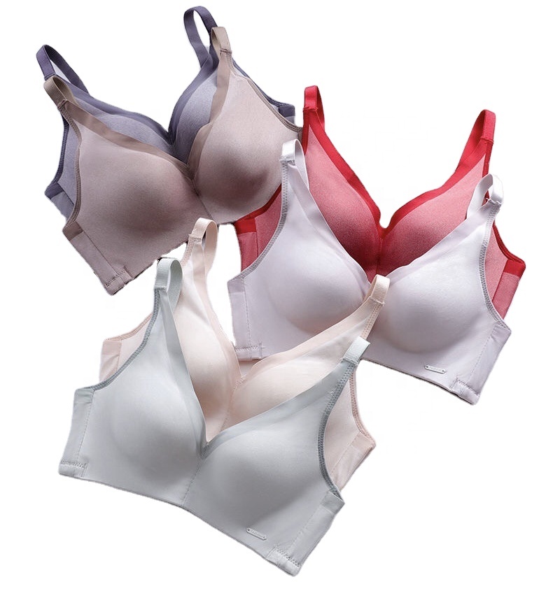 super-gathered anti-sag Deep v three-dimensional sexy sub-breast Breather sexy Bra women Wireless gather bra