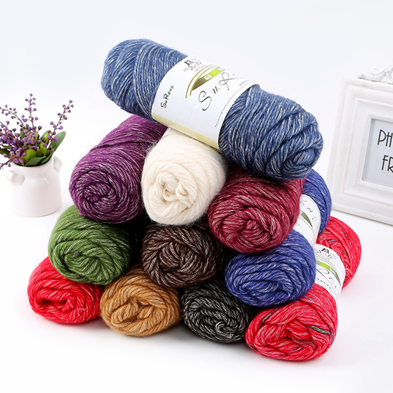 ZENGLONG 100g 1.5S 2ply custom color acrylic nylon cotton blended yarns dyed fancy crochet yarn for hand knitting