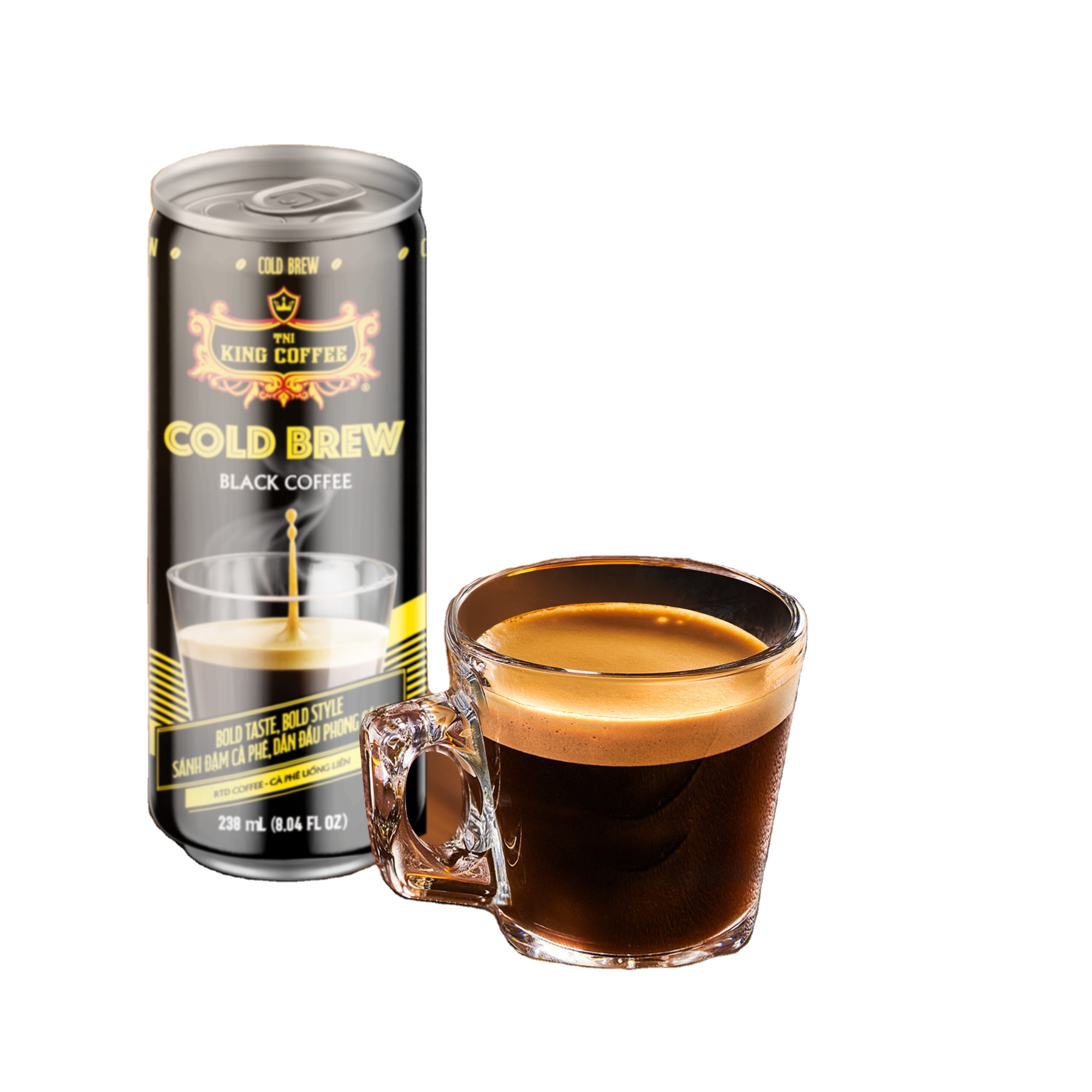 KING COFFEE - OEM ODM, холодный кофе, черный кофе, банка 238 мл, упакованная в 24 банки в коробке
