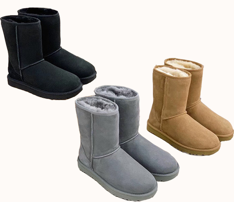 High quality Customizable Genuine Leather Upper 100% Australian Sheepskin Fur womens boot Ankle Wool Snow shoes
