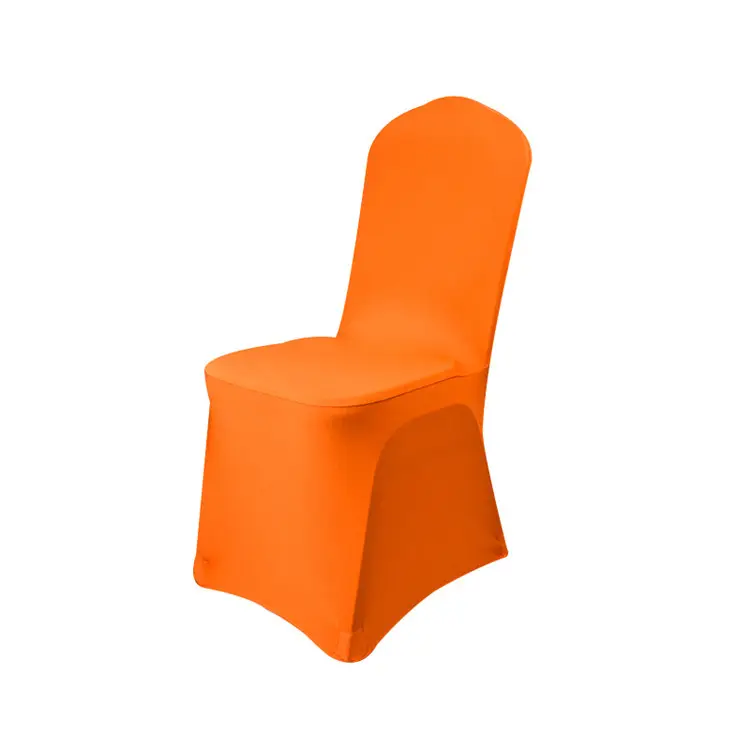 Stretchable spandex orange chair covers for restaurant