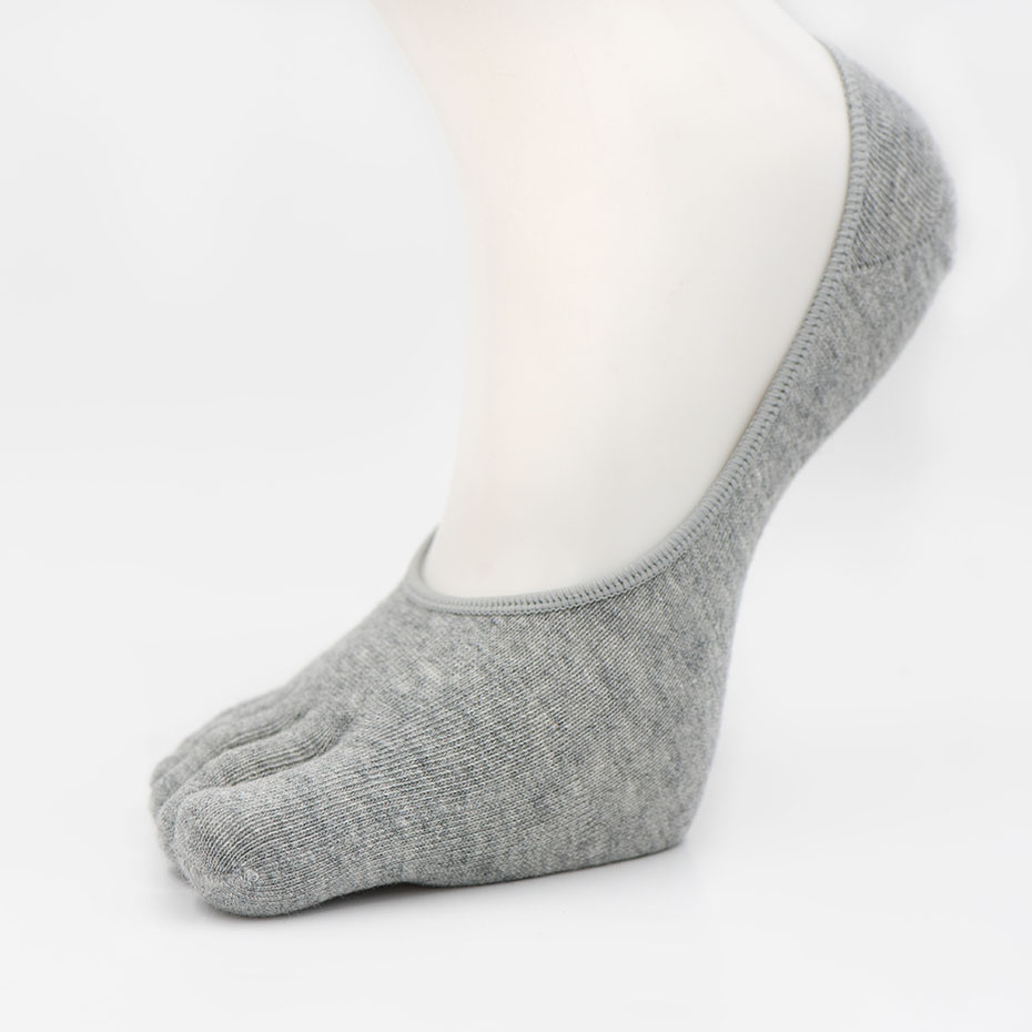Wholesale men's solid color ankle five-toe cotton socks