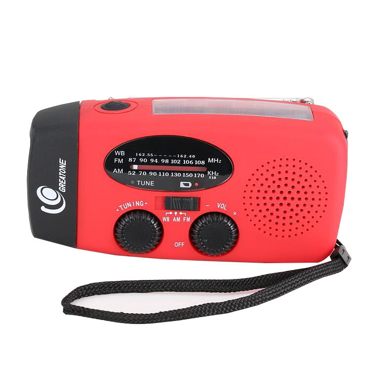 Аварийная Солнечная рукоятка AM/FM радио/фонарик/зарядное устройство для сотового телефона/NOAA оповещение о погоде
