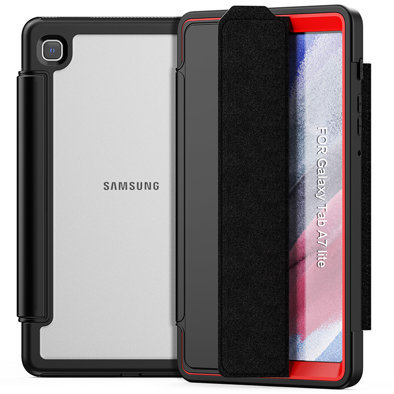 Anti-fingerprint Clear acrylic folio smart tablet cover for Samsung Galaxy Tab A7 Lite 8.7 T220 T225 shockproof TPU light case
