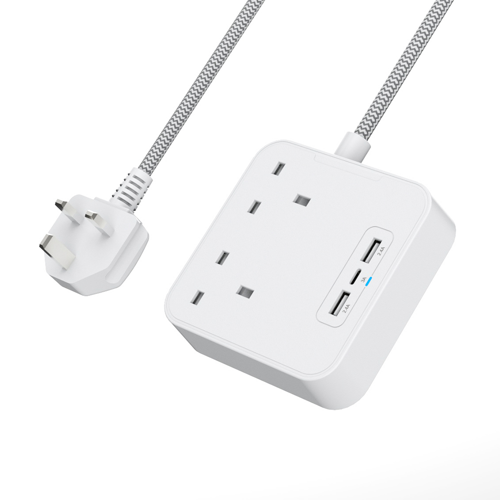 2-полосная розетки мощность полосы свинцовый шнур-удлинитель с USB C настенной розетке удлинитель 1,5 м плетеный шнур для домашнего офиса