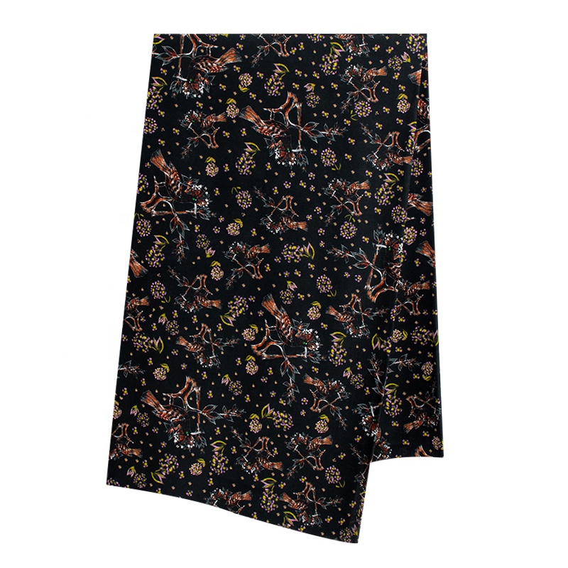 Floral silk fabric 12MM natural Silk crepe de chine fabric mulberry silk CDC digital print fabric 140cm width