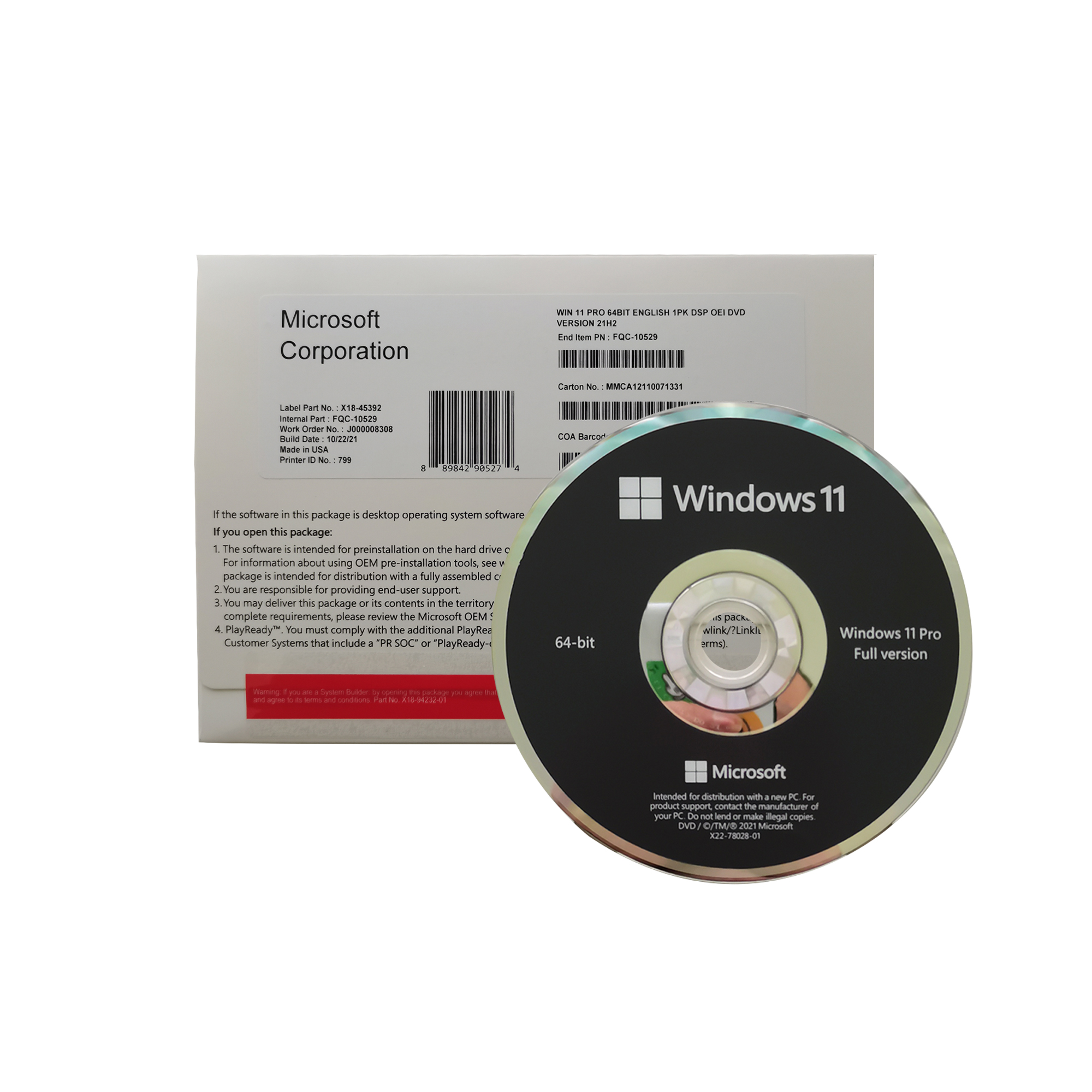 Лидер продаж, набор для установки DVD на Windows 11 Pro, оригинальная версия OEM 100%, активация онлайн, бесплатная доставка, глобальная клавиша для windows 11 pro dvd