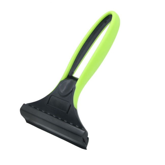 Car windshield ice scraper with wiper squeegee