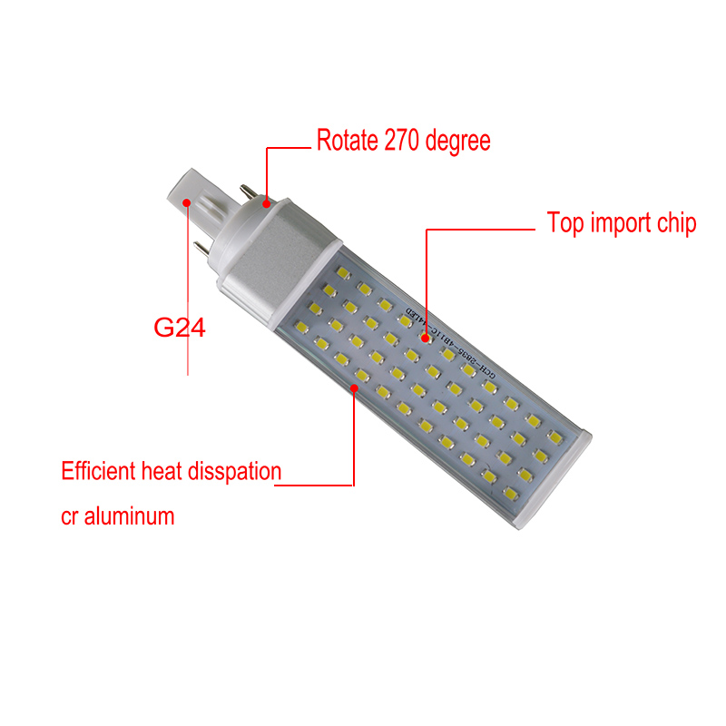 PLL LED Bulb 360 degree Rotatable base LED Horizontal Plug Lamp 5W 7W 9W 11W 12W 13W G23 GX23 G24 GX24 4pin 2pin PL LED Lamp