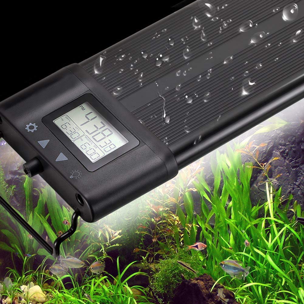 24 Вт 45 см IP68 Светодиодная лампа для аквариума пресной воды завод свет аквариума программируемый таймер с ЖК-дисплеем рассвет Сумерки коралловых рифов с широким диапазонном!