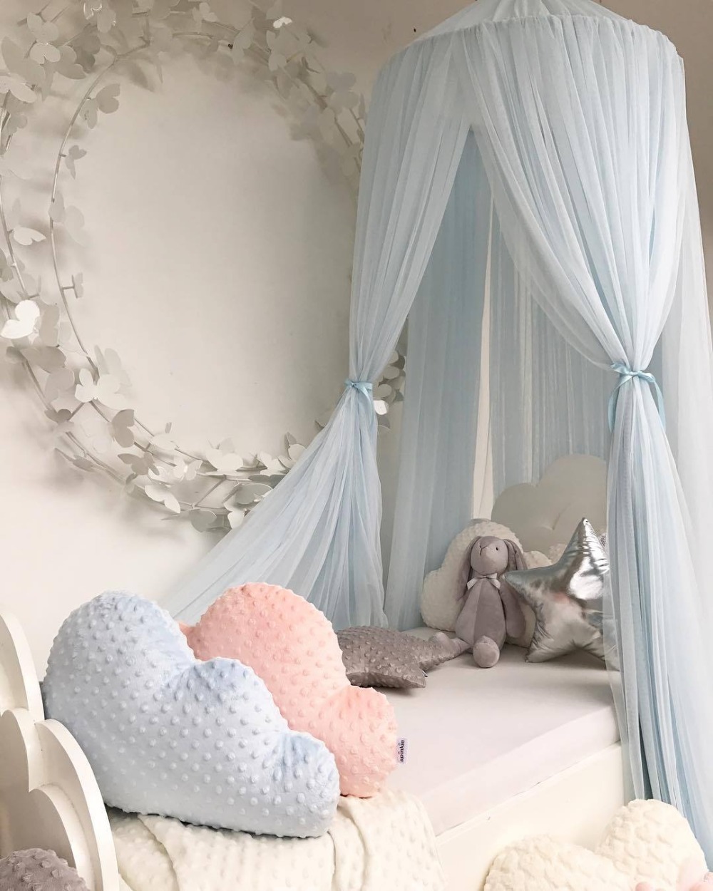 Multi-color Cotton Baby Crib Cot Bed Canopy Baby Crown Nursery Princess Canopy Bed Curtains Canopy