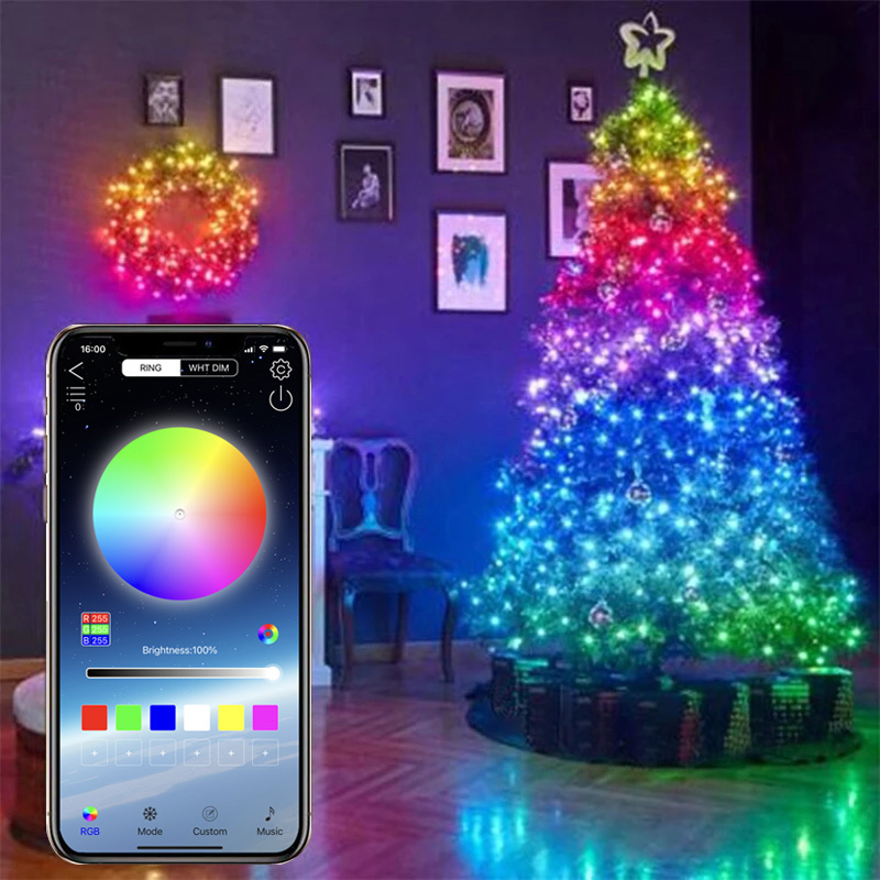 Twinkly Ble Wifi Smart App Copper Wire Led Fairy String Lights For Outdoor Room Holiday Wedding Party Christmas Tree Decoration