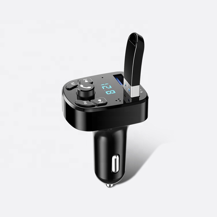 BT автомобильный комплект беспроводной Fm-трансмиттер радио адаптер с двумя Usb-портами ЖК светодиодный Aux автомобильное быстрое зарядное устройство mp3-плеер