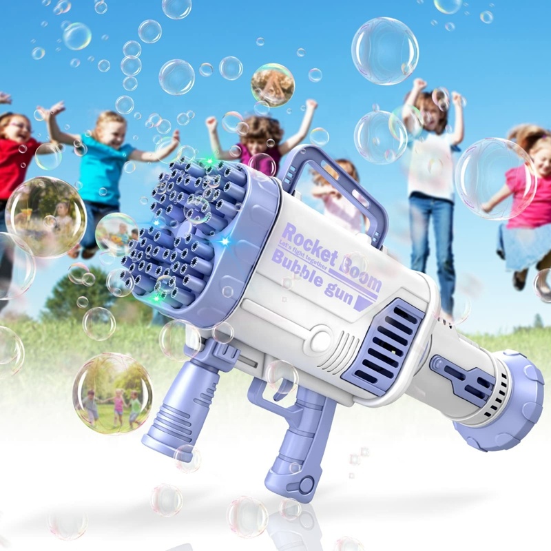 Детская уличная игра Summy Blower Boom, машина для создания больших пузырей, вспышка, 64 52 отверстия, пусковое устройство, ракетка Базука, пузырьковый пистолет