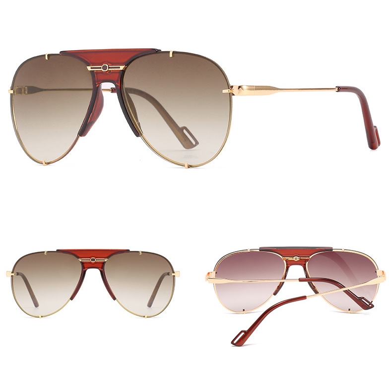 DLL0740 ray band sunglasses aviation 80s vintage gradient color lens gold metal frame shades DL Glasses 2021 new arrivals gafas