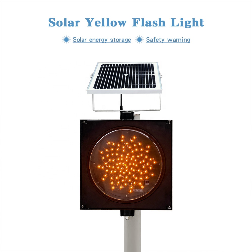 Road construction obstacle flares Solar Traffic Yellow Flashing warning Light