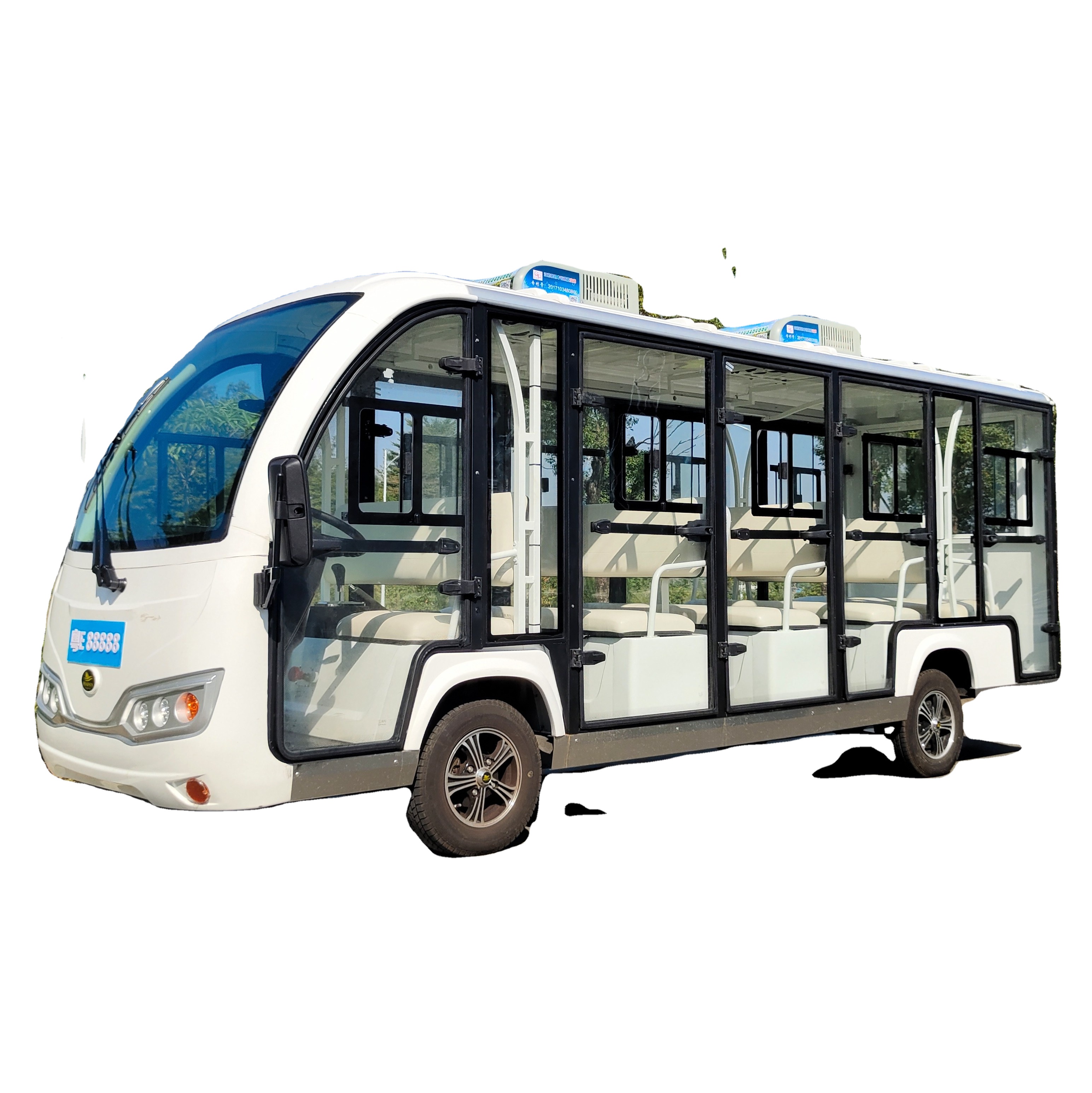 14 Seat Electric Safety Low Speed Sightseeing Shuttle Bus on Sale