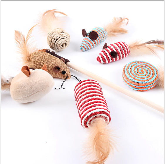 Interactive Cat toy paw gift box cat toy stick set cat mouse toy