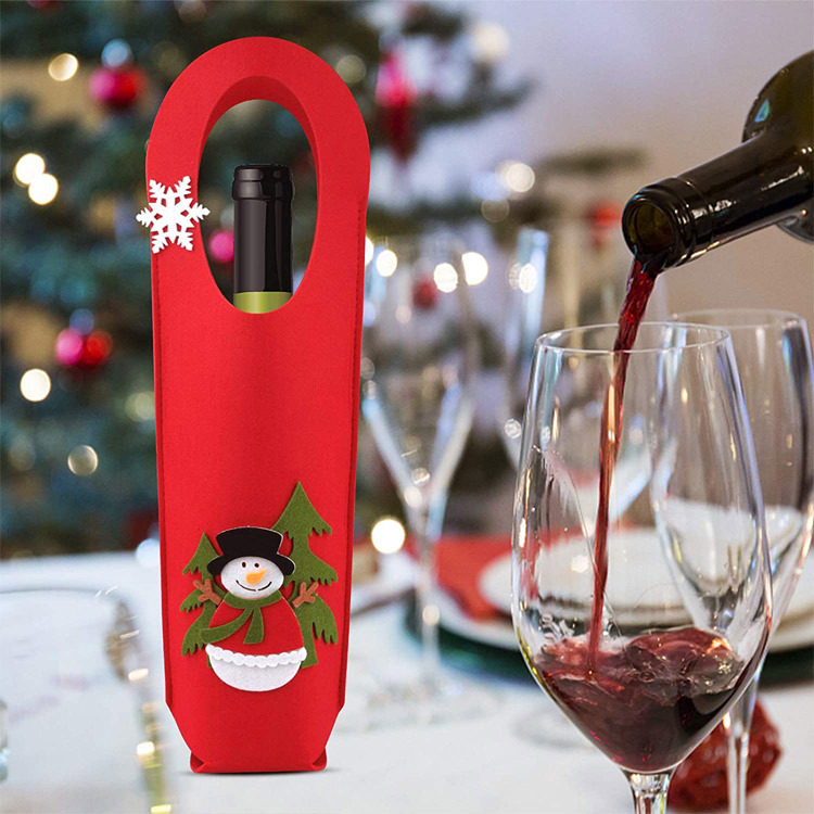 Wholesale custom christmas holiday party party gift bag neoprene tote wine bag
