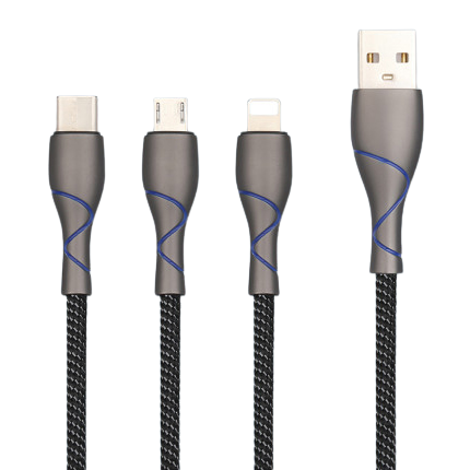 5V/3A 9V/2A кабель для быстрой зарядки и передачи данных USB 3 в 1 USB кабель для передачи данных Micro USB Type C зарядный кабель
