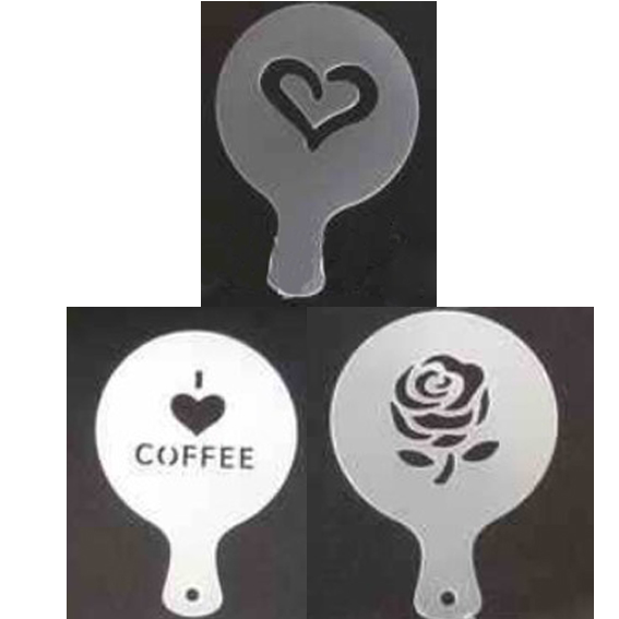 8x12cm food-grade latte art plastic coffee stencil