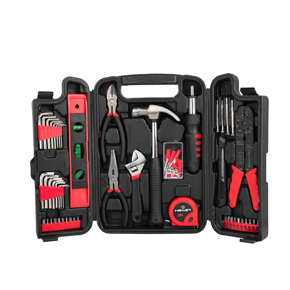 90 Pieces All Purpose Household Tool Kit Small Basic Home Tool Set with Toolbox Great for Home DIY and Crafts