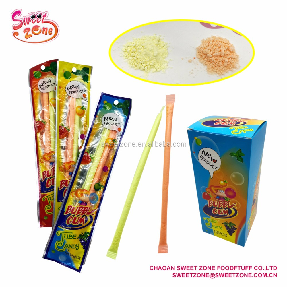 Straw Candy Bubble Gum Powder Candy