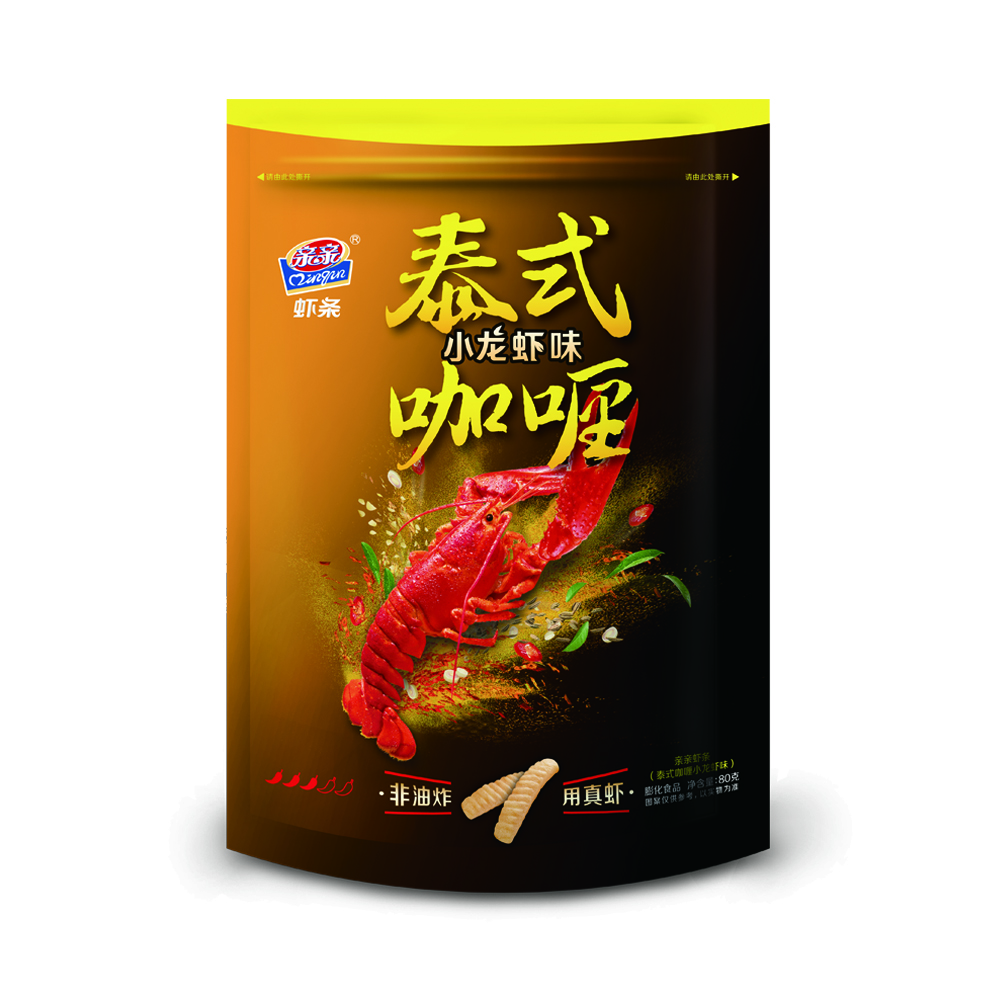 Qinqin настоящая креветка наклейка 80 г Тайский Вкус Карри не жареные пышные морепродукты закуски оптом OEM завод