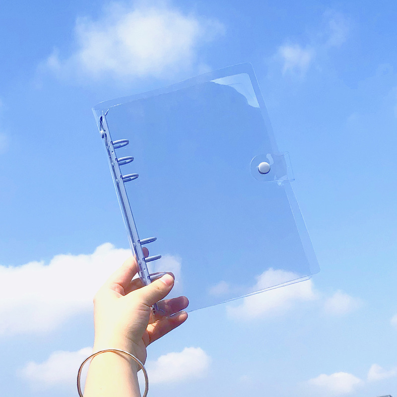Exquisite pvc Book Clear Loose leaf Diary Cover Display Case Custom Sticker OEM Customized Poster Silkscreen Logo Organic