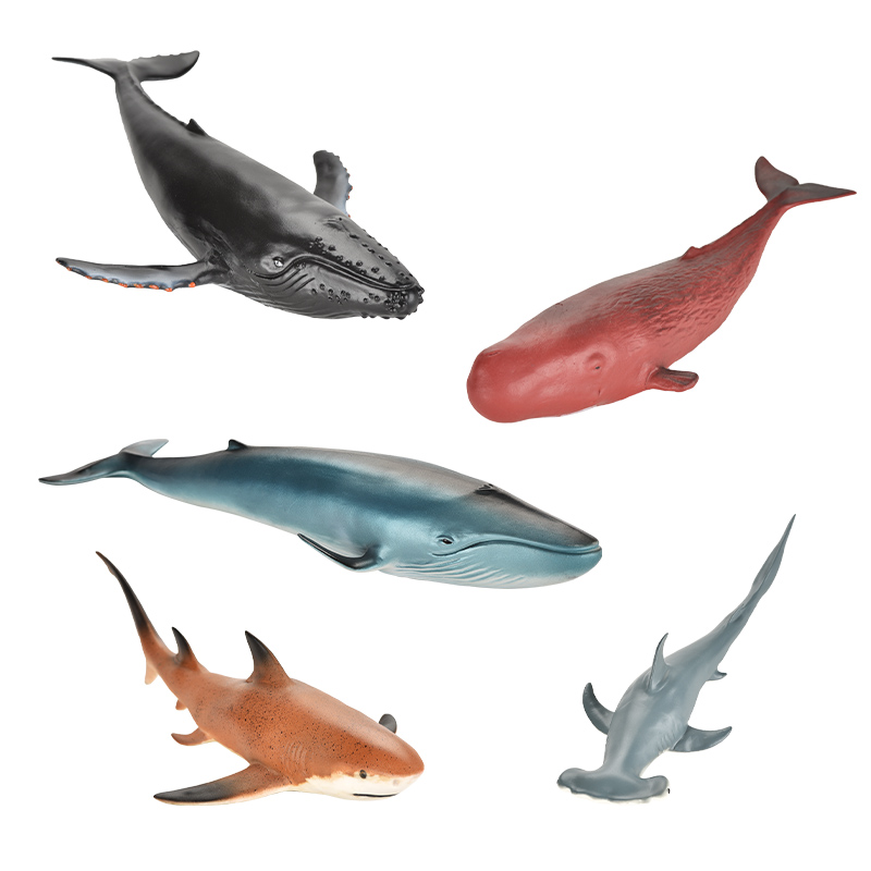 Hot Sale Non-toxic PVC model toy anime figures Simulation Shark Whale Inflatable marine animals for Kids