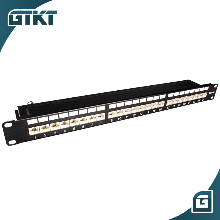 Патч-панель 1U FTP Cat6a, патч-панель на 24 порта, Cat6a RJ45, 19 дюймов