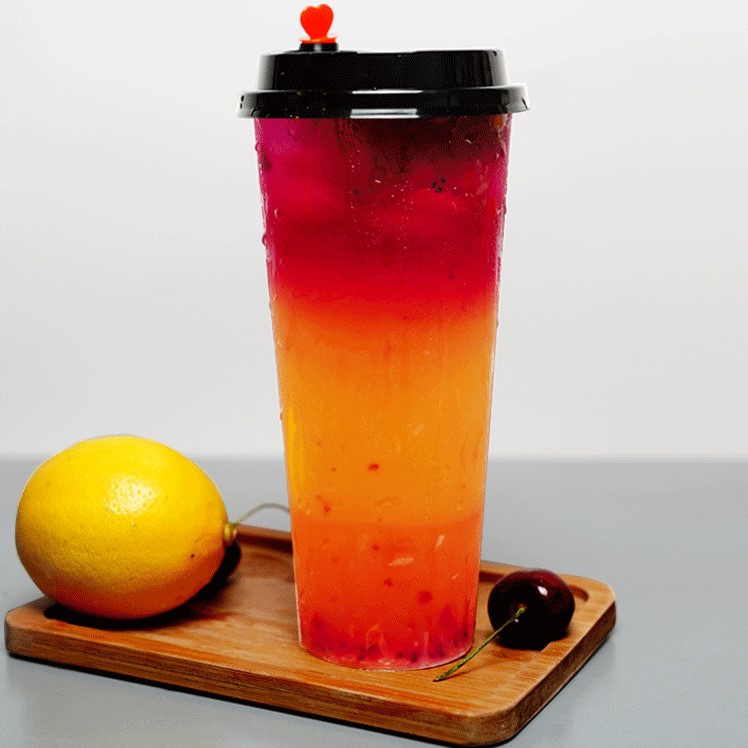 ПЭТ Сок Boba молочные чашки пузырьковая чайная чашка с крышками
