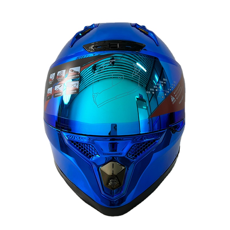 Moon Dot Abs Full Face Electroplate Moto Helmet Cascos Ece Motorcycle Helmets With Double Lens