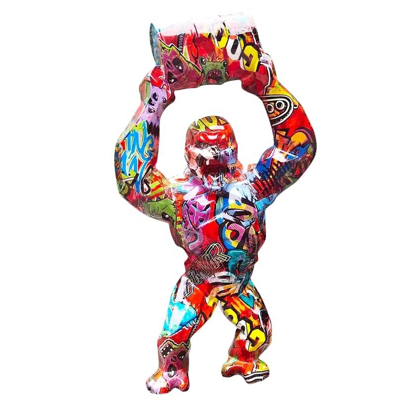 Новая высококачественная фигурка Gorilla из стекловолокна в натуральную величину, скульптура, Модель King Kong, фигурка из смолы для наружного украшения