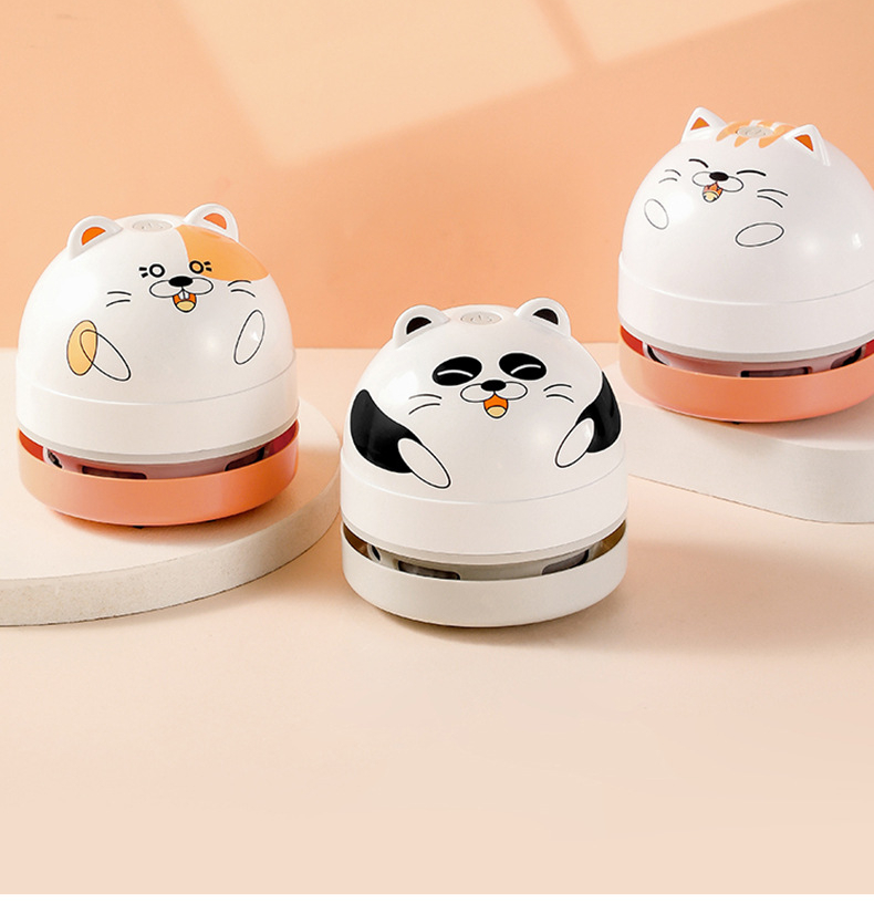 Functional Desktop Vacuum cleaner cartoon mushroom Mini Dust Collector Household Computer keyboard Clean Brushes Random Color