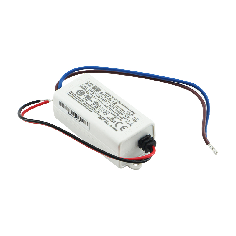 Meanwell APV-8-12 питания с одним выходом, класс 2 IP42 8 Вт 0.67A светодиодной осветительной панели пластиковые 12V светодиодный драйвер