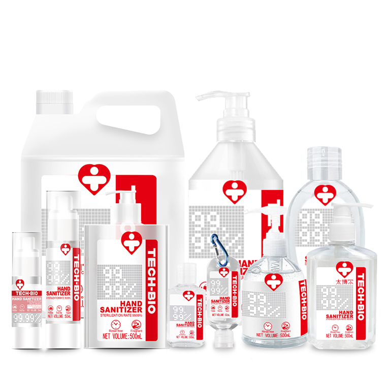 TECH-BIO Gel Hand Sanitizer Alcohol-Based Advanced Hand Sanitizer Soothing Gel unscented