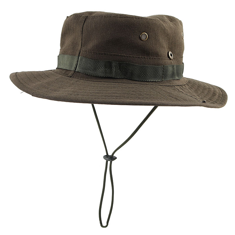 Wholesale Summer Outdoor Waterproof Boonie Hat Men Fisherman Fishing Cap Hiking Safari Tactical Panama Bucket Sun Hat
